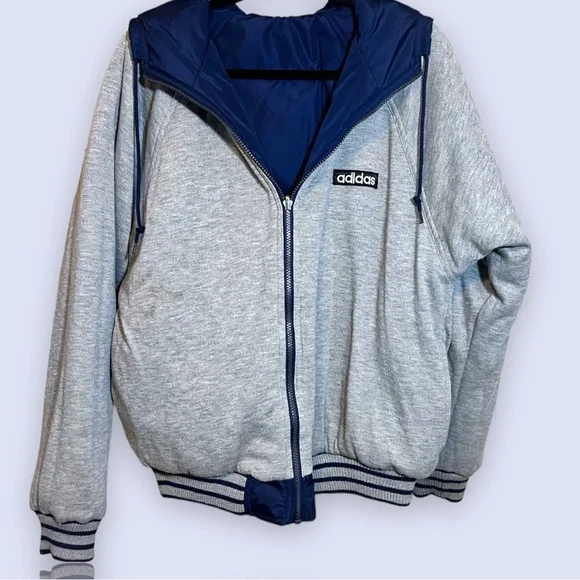 ADIDAS Vintage 90s Oversized Jacket Reversible Athleisure Streetwear BBoy HipHop - Picture 6 of 7